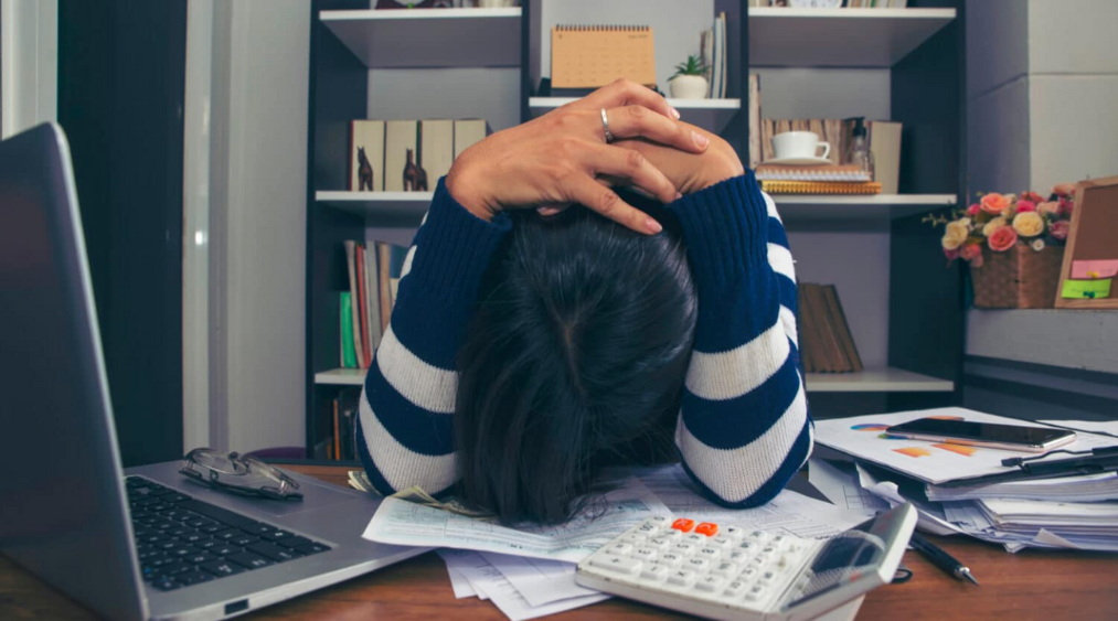 stressed out woman over her finances stressed out woman over her finances